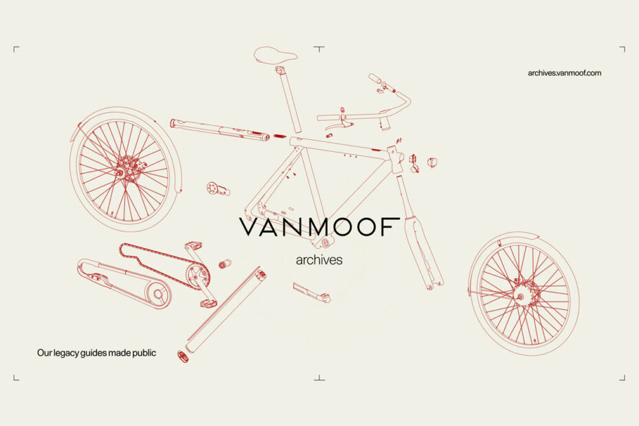 Archives Vanmoof avec instructions de réparation et de montage pour les anciens modèles